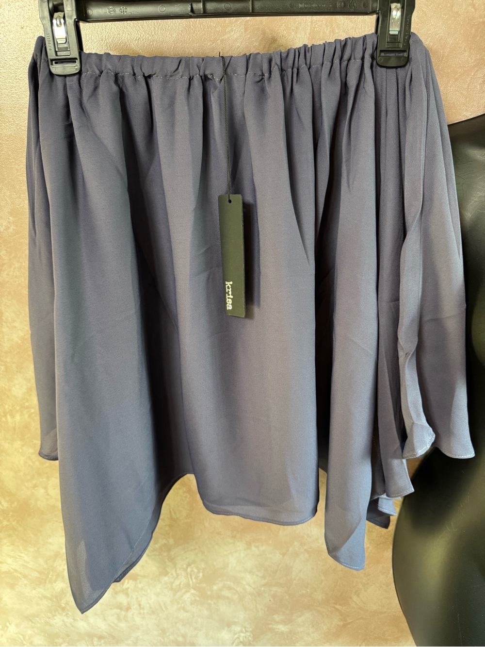 Laila Navy Blue Chiffon Asymmetric Women's Skirt